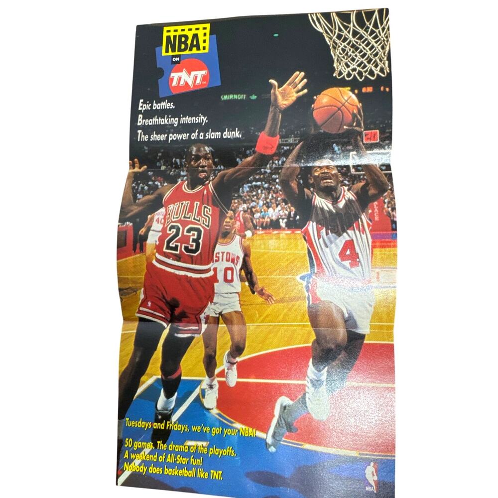 Michael Jordan Poster Bulls NBA TNT Flyer Joe Dumars Dennis Rodman Pistons 1990